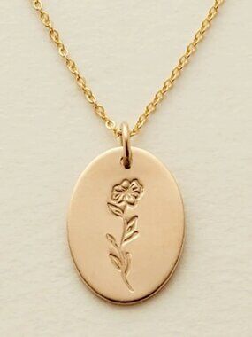 Bohemian Floral Family Minimalist Gold Necklace